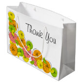 Citrus Corner Danke, Geschenktasche groß Große Geschenktüte (Rückseite Schrägansicht)