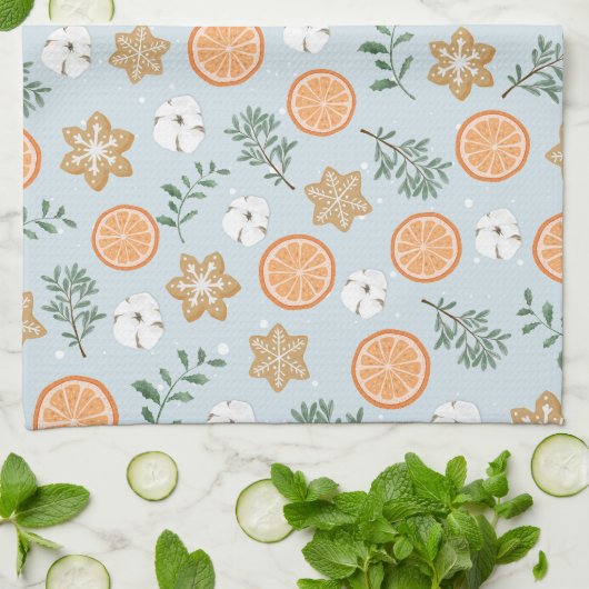 Citrus Cotton Weihnachtskochtopf Südlicher Arm Geschirrtuch (Gefaltet)