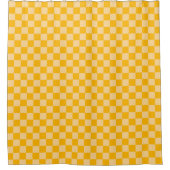 Citrus cream checkered board pattern duschvorhang (Vorderseite)