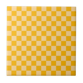 Citrus cream checkered board pattern fliese