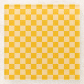 Citrus cream checkered board pattern glasuntersetzer (Vorderseite)
