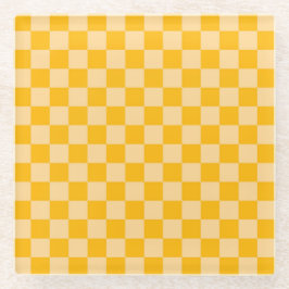 Citrus cream checkered board pattern glasuntersetzer