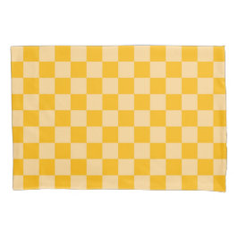 Citrus cream checkered board pattern kissenbezug