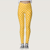 Citrus cream checkered board pattern leggings (Vorderseite)