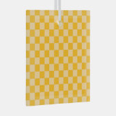 Citrus cream checkered board pattern ornament aus glas (Vorderseite Rechts)