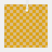 Citrus cream checkered board pattern ornament aus glas (Rückseite)