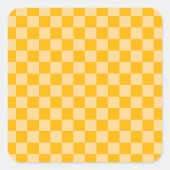 Citrus cream checkered board pattern quadratischer aufkleber (Vorderseite)