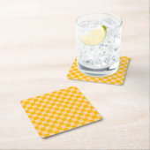Citrus cream checkered board pattern rechteckiger pappuntersetzer (Vor Ort)