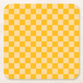 Citrus cream checkered board pattern rechteckiger pappuntersetzer (Vorderseite)