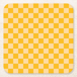 Citrus cream checkered board pattern rechteckiger pappuntersetzer