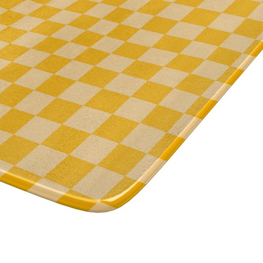 Citrus cream checkered board pattern schneidebrett (Ecke)
