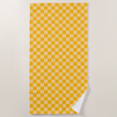 Citrus cream checkered board pattern strandtuch (Vorderseite)