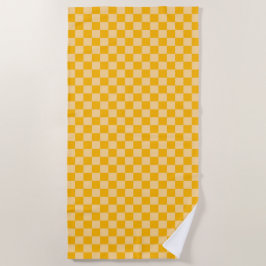 Citrus cream checkered board pattern strandtuch