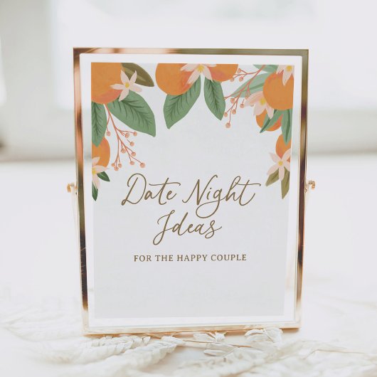 Citrus Date Night Ideas Brautparty Sign Poster