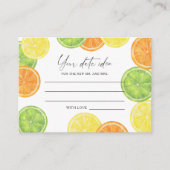 Citrus - Date Night Ideen \ Date Jar Begleitkarte (Vorderseite)
