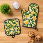 "Citrus Delight Kitchen Set" Ofenhandschuh & Topflappen-Set (Oben Unten)