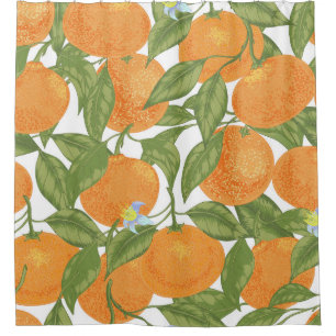 Citrus Delight: Mandarin Vintages Muster Duschvorhang