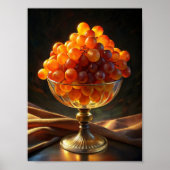 "Citrus Delight: Orange Trauben on Black". Poster (Vorne)