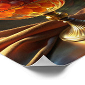 "Citrus Delight: Orange Trauben on Black". Poster (Ecke)