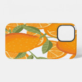 Citrus Delight: Orangefarbenes Muster iPhone Hülle (Rückseite (Horizontal))