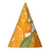 Citrus Delight: Orangefarbenes Muster Partyhütchen (Links)