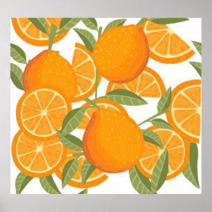 Citrus Delight: Orangefarbenes Muster Poster