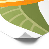 Citrus Delight: Orangefarbenes Muster Poster (Ecke)