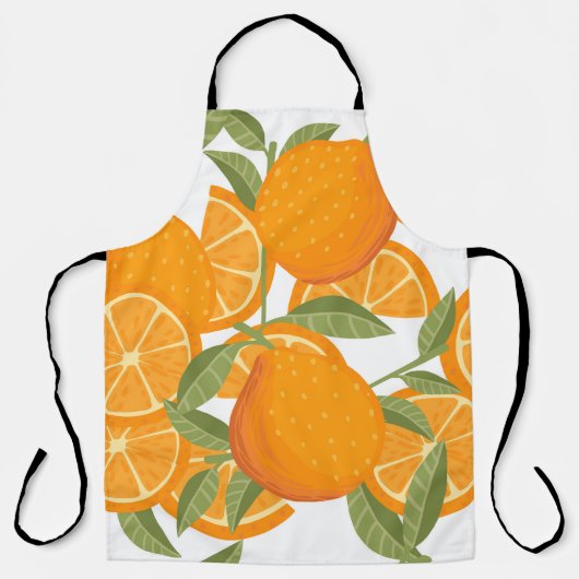 Citrus Delight: Orangefarbenes Muster Schürze (Vorderseite)