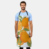 Citrus Delight: Orangefarbenes Muster Schürze (Getragen)