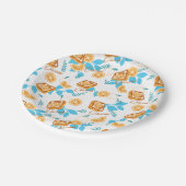 Citrus Delight Pastry and Blätter Dessert Pattern Pappteller (Schrägansicht)