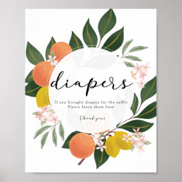 Citrus Diapers-Zeichen Poster