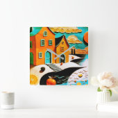 Citrus Dreamscape Quadratische Wanduhr (Zuhause)