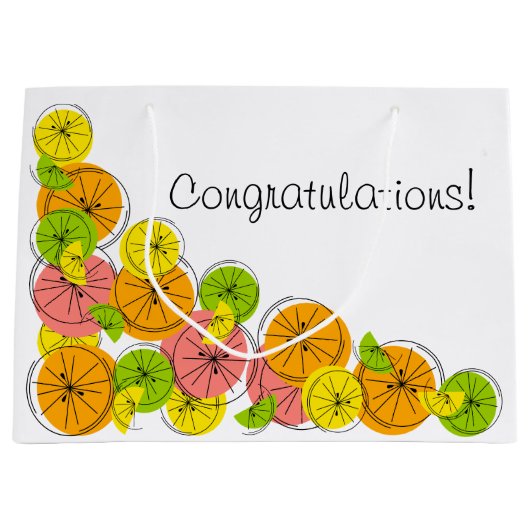 Citrus Ecke Text Geschenktasche groß Große Geschenktüte (Vorderseite)