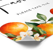 Citrus Favor Sign Orange Gastgeschenke Süsse Dusch Poster (Ecke)