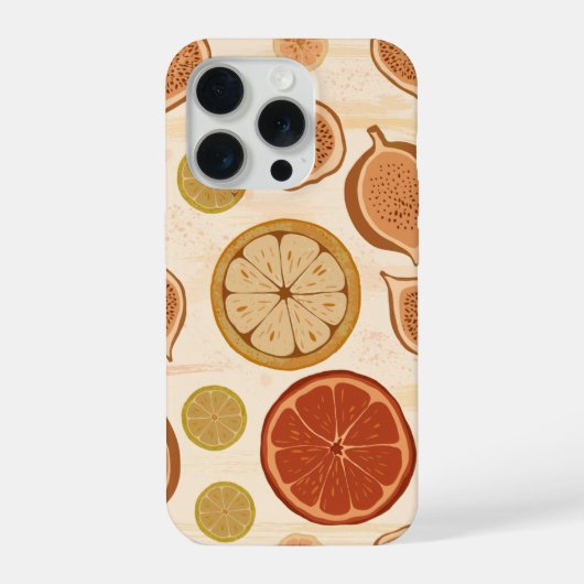 Citrus & Fig Mediterrane Küche Botanical  iPhone Hülle (Rückseite)
