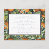 Citrus Floral | Angaben zu botanischen Hochzeitgäs Begleitkarte (Rückseite)