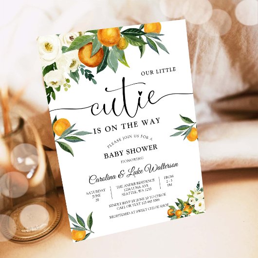 Citrus Floral Baby Shower Invitation Einladung