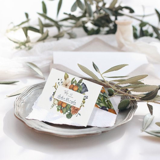 Citrus Floral | Botanische Hochzeitsstiftung Platz Visitenkarten