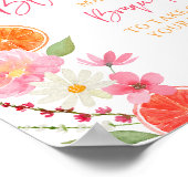 Citrus Floral Brautparty Bloom Bar Poster (Ecke)