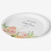 Citrus Floral Brautparty Dusche Pappteller (Schrägansicht)