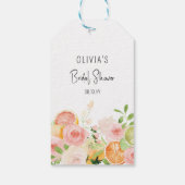 Citrus Floral Brautparty Duschfavoriten Geschenkanhänger (Rückseite)