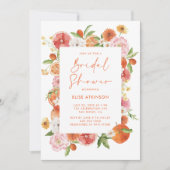 Citrus Floral Brautparty Einladung (Vorderseite)