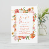 Citrus Floral Brautparty Einladung (Stehend Vorderseite)