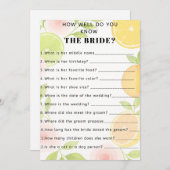 Citrus Floral Brautparty Game Einladung (Vorne/Hinten)