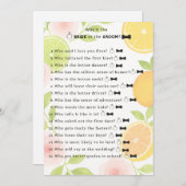 Citrus Floral Brautparty Game Einladung (Vorne/Hinten)