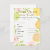 Citrus Floral Brautparty Game Einladung (Vorne/Hinten)