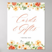 Citrus Floral Brautparty Karten und Geschenke Unte Poster (Vorne)