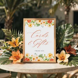Citrus Floral Brautparty Karten und Geschenke Unte Poster