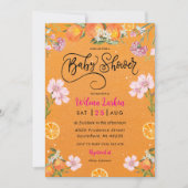 Citrus Floral Bridal Dusche Einladung (Vorderseite)