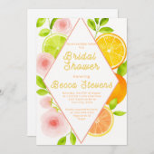 Citrus Floral Bridal Dusche Einladung (Vorne/Hinten)
